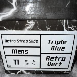 Retro Vert Triple Blue Slides — Size 11